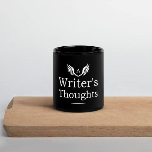 A Writer's Thoughts Black Glossy Mug